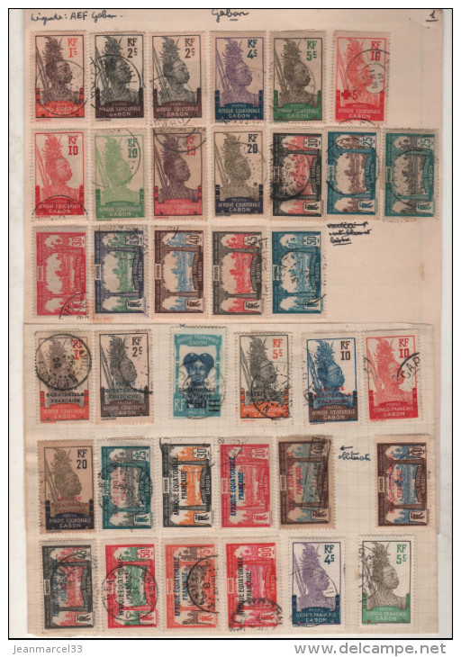 Timbres Oblitérés 36 Timbres Ex Colonie + 18 Timbres République Du Gabon  Soit 54 Timbres  Divers - Oblitérés