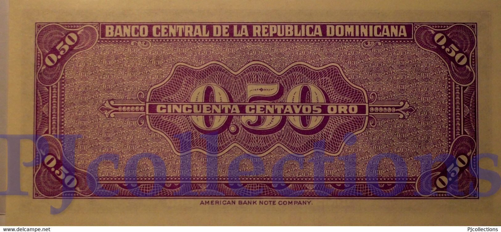 DOMINICAN REPUBLIC 50 CENTAVOS ORO 1961 PICK 89a UNC - Dominikanische Rep.