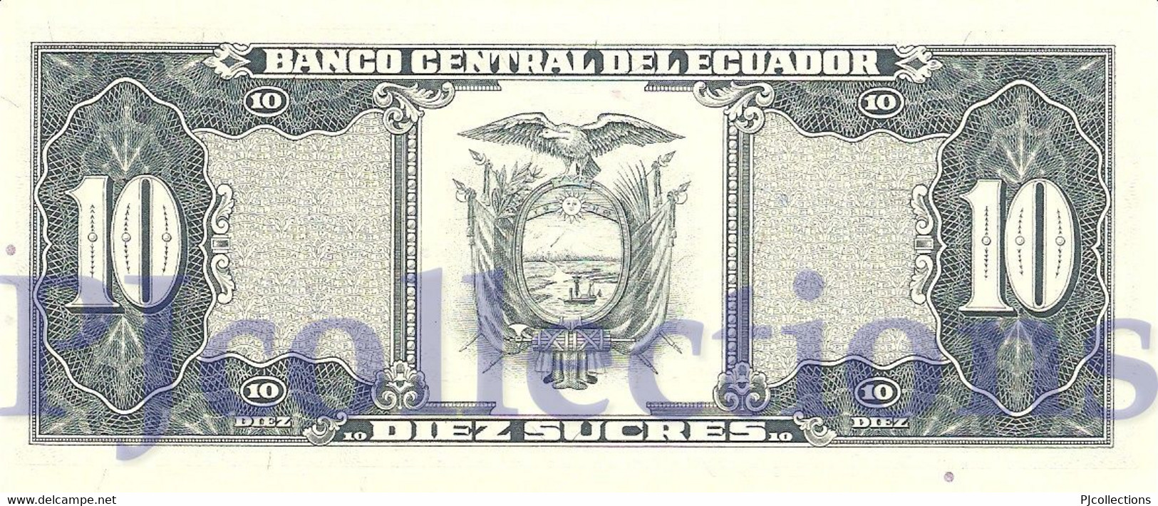 ECUADOR 10 SUCRES 1988 PICK 121 UNC - Ecuador