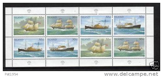 Islande Mini Feuille Neuve 706/09 Bateaux Postaux - Neufs