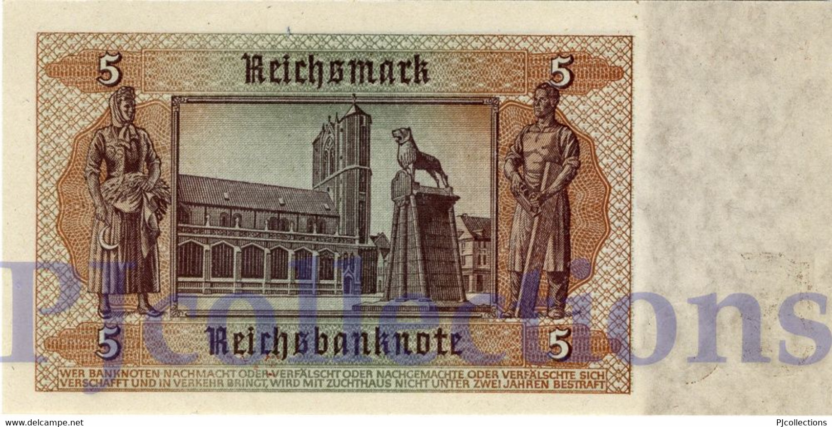 GERMANY 5 REICHMARK 1942 PICK 186a UNC - Sonstige & Ohne Zuordnung