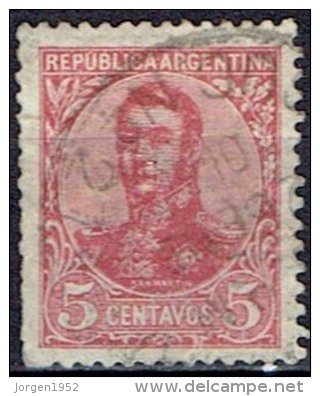 ARGENTINA #  STAMPS FROM YEAR 1908  STANLEY GIBBONS 296B - Oblitérés