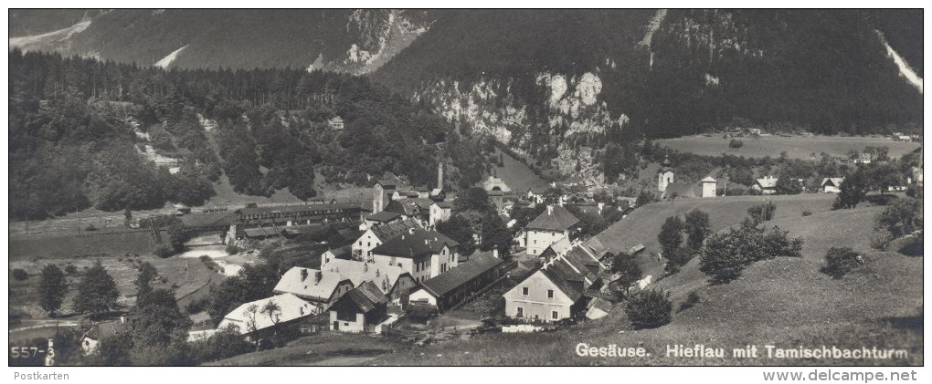 ALTE POSTKARTE GESÄUSE HIEFLAU MIT TAMISCHBACHTURM 1929 Österreich Austria Autriche Ansichtskarte AK Cpa Postcard - Hieflau