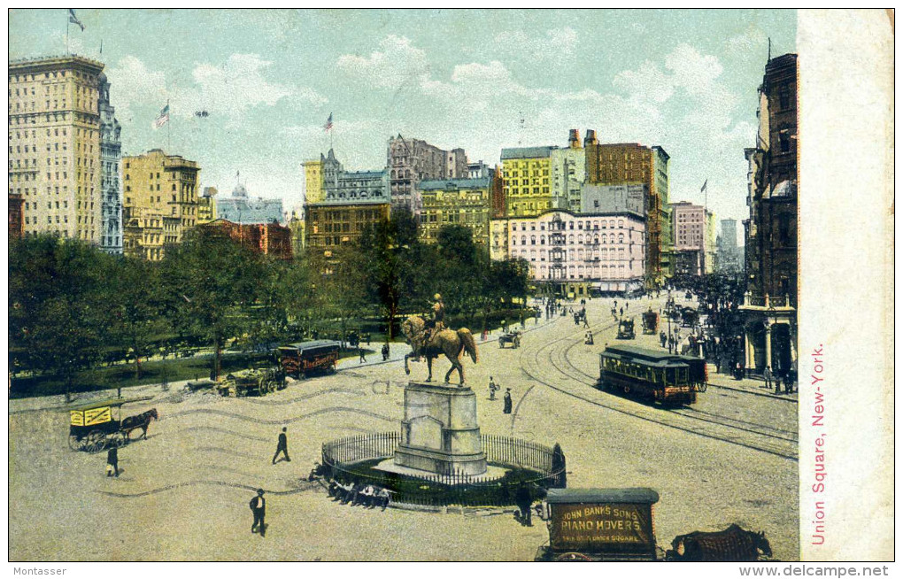 NEW YORK. Union Square. TRAM. Posted For TRENTON 1909. - Union Square