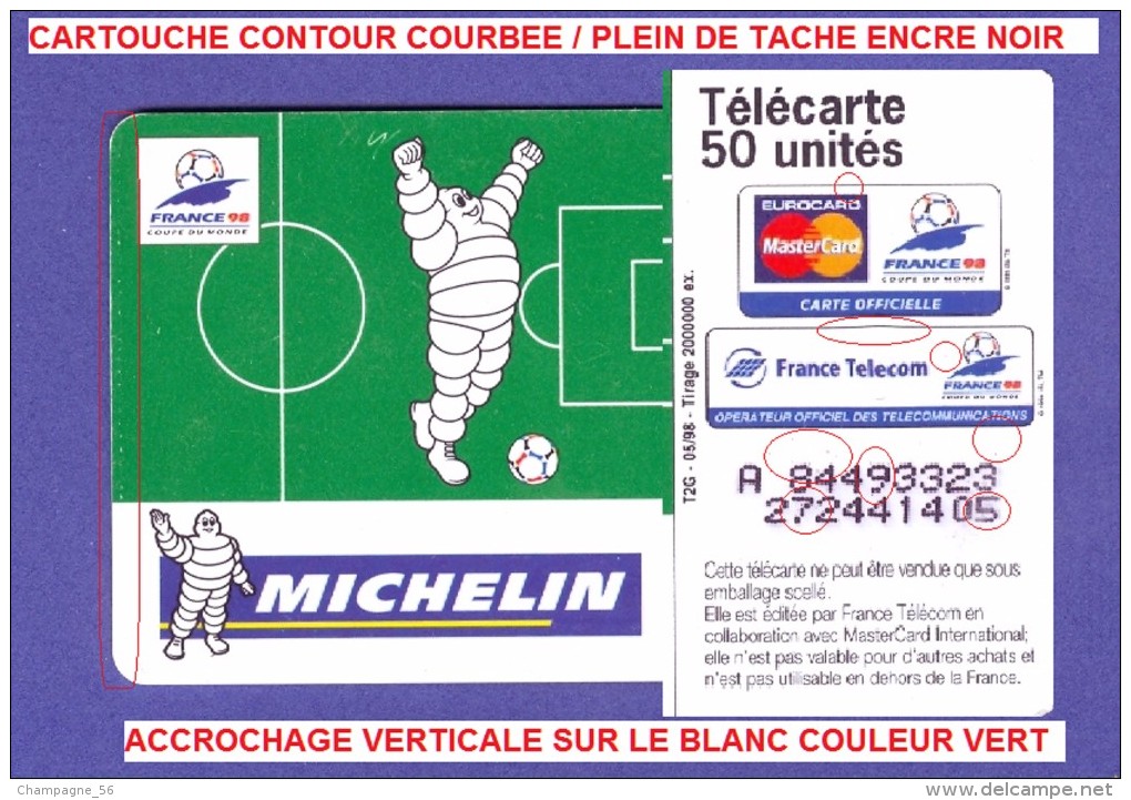 MICHELIN 05 / 98  F871  970.JD  SO3 DN -A + 8 N° LASERS - 9 CHIFFRES JD  SUR LA 2EME   UTILISÉE - Variétés