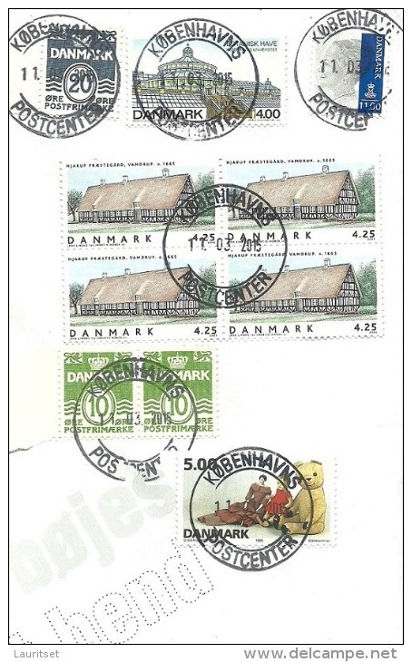 DENMARK Dänemark Danmark 2015 Brief Nach Estland Arhitecture Queen Teddy Bear Etc - Covers & Documents