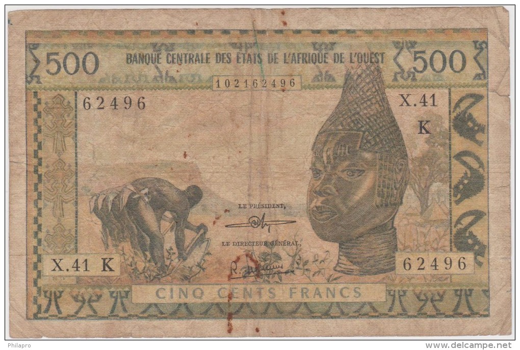 AFRIQUE  DE L OUEST  500F   BANKNOTE  FINE  Ref  681 - Südafrika