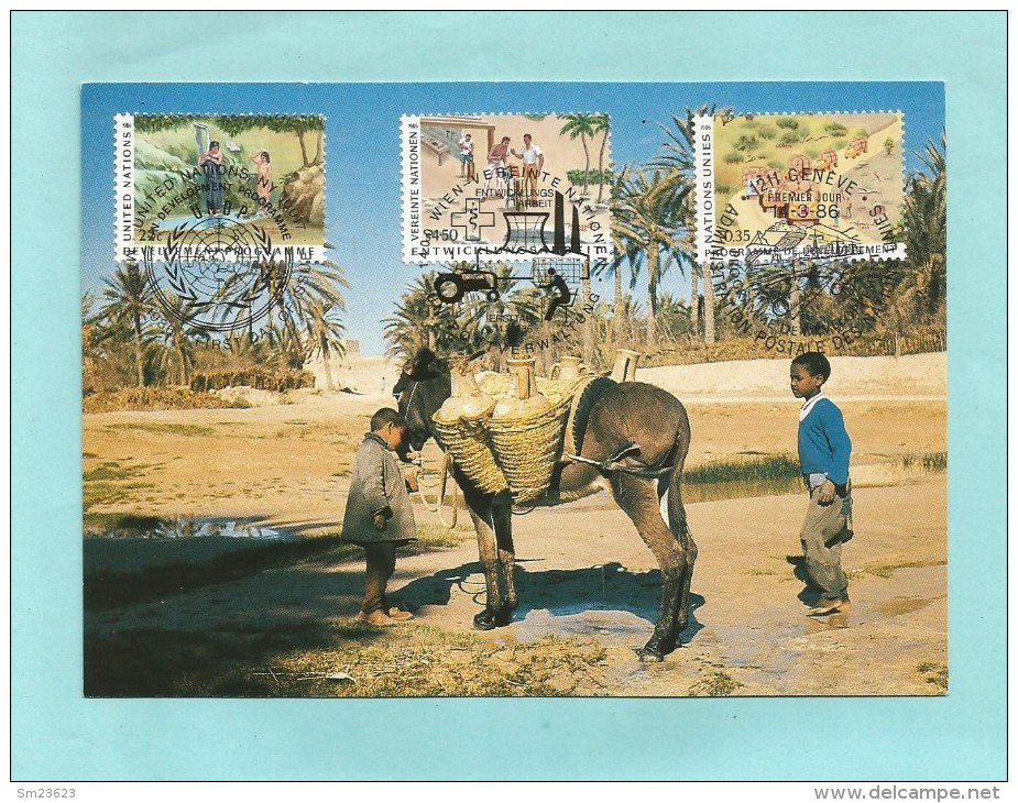 Vereinigte Nationen 1986 , Entwicklungsarbeit - Development Programme -  Maximum Card  - 14.3.1986 - - Gemeinschaftsausgaben New York/Genf/Wien