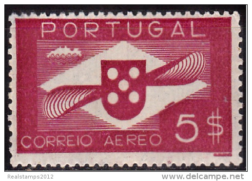 PORTUGAL - 1936-1941, (CORREIO AÉREO)  Hélice.  5$   (*) MNG  MUNDIFIL  Nº 6 - Ungebraucht