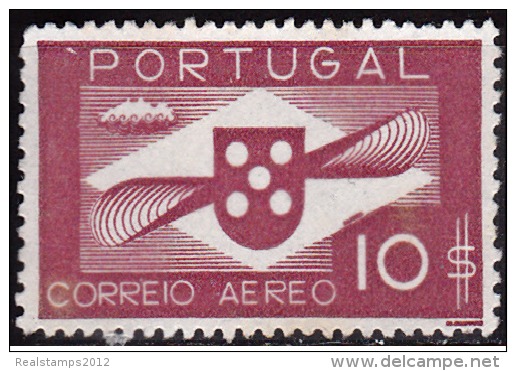 PORTUGAL - 1936-1941, (CORREIO AÉREO)  Hélice.  10$   (*) MNG  MUNDIFIL  Nº 7 - Ungebraucht