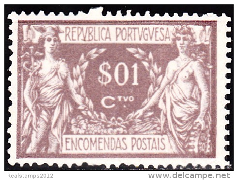 PORTUGAL - (ENCOMENDAS POSTAIS) - 1920-1922,   Comércio E Indústria.   $01  Papel Liso   (*) MNG   MUNDIFIL   Nº 1 - Unused Stamps