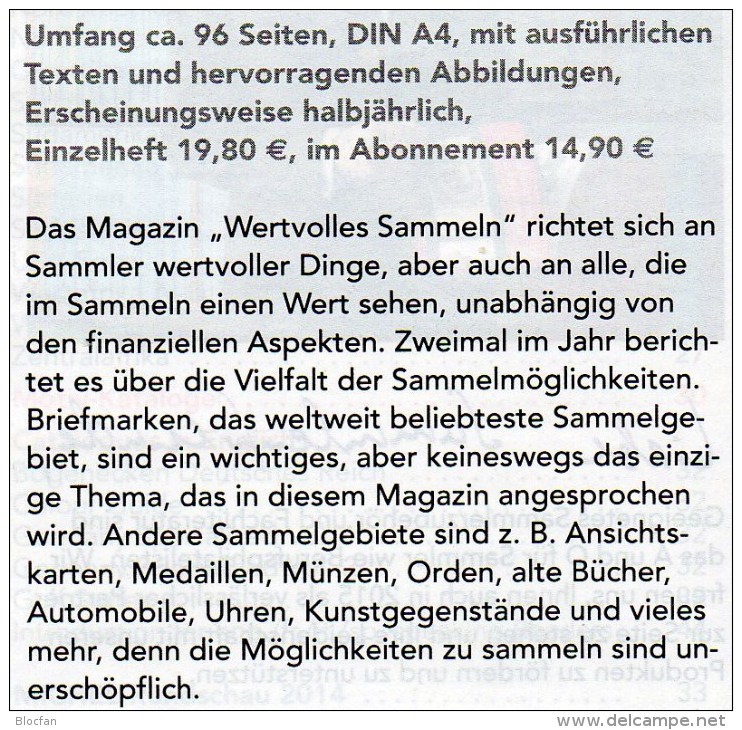 Wertvolles Sammeln # 2/2015 Neu 15€ MICHEL Sammel-Magazin Luxus Information Of The World New Special Magacine Of Germany - Packages