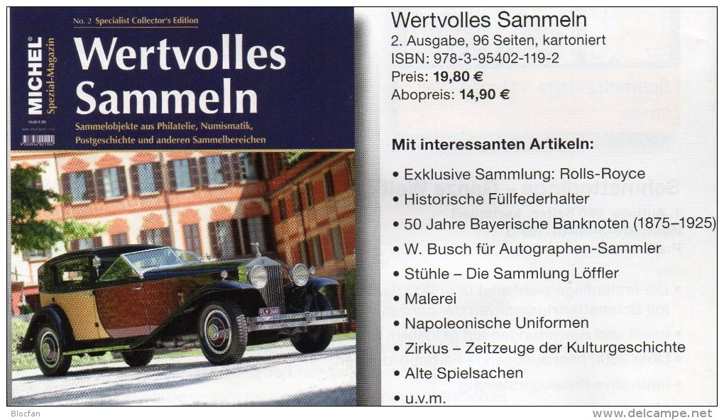Wertvolles Sammeln # 2/2015 Neu 15€ MICHEL Sammel-Magazin Luxus Information Of The World New Special Magacine Of Germany - Empaques