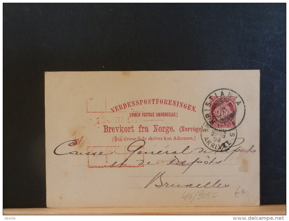 46/905C     CP  POUR LA BELG.  1898 - Lettres & Documents