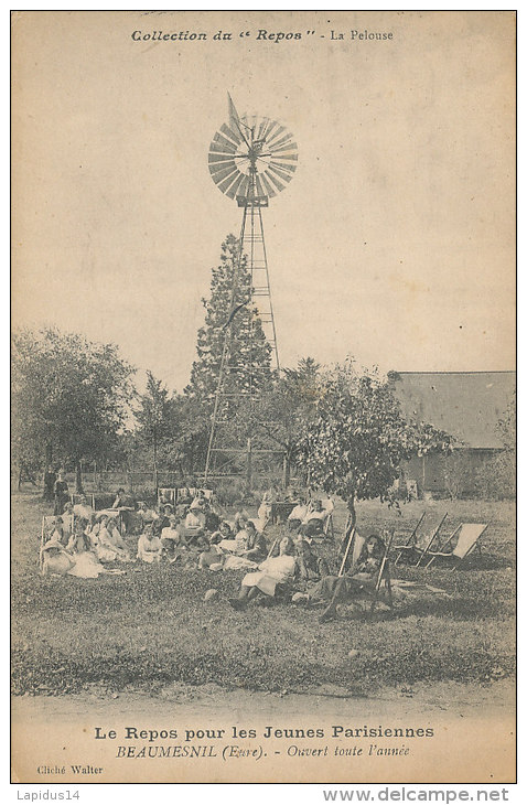 V V 552 / C P A  - BEAUMESNIL    (27)  LE REPOS DES JEUNES FILLES PARISIENNES OUVERT TOUTE L'ANNEE LA PELOUSE - Beaumesnil