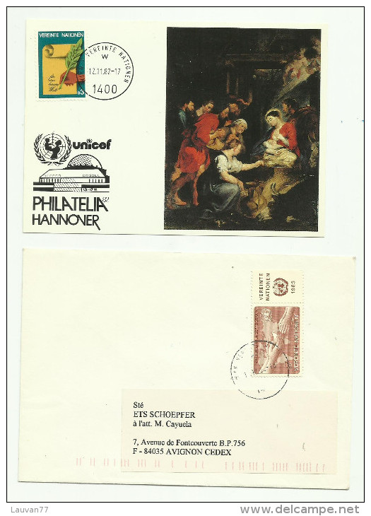 Nations Unies  Vienne Carte Maximum Timbre N°23 Et Enveloppe Timbre N°33 - Cartes-maximum