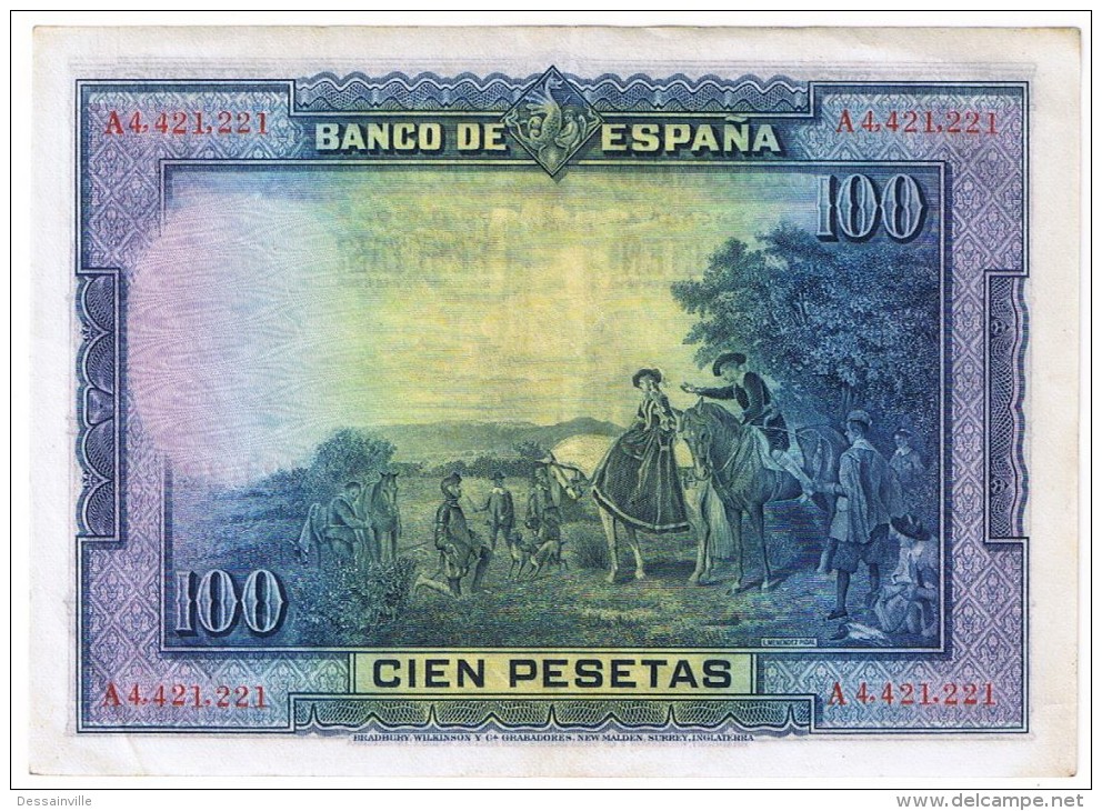 100 PESETAS SERIE A  EDIFIL N° C6a  CERVANTES  2 SCANS - 100 Peseten