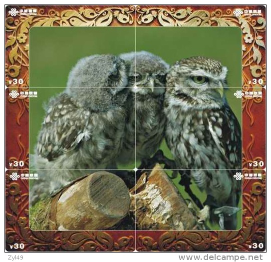 O03214 China phone cards Owl puzzle 60pcs