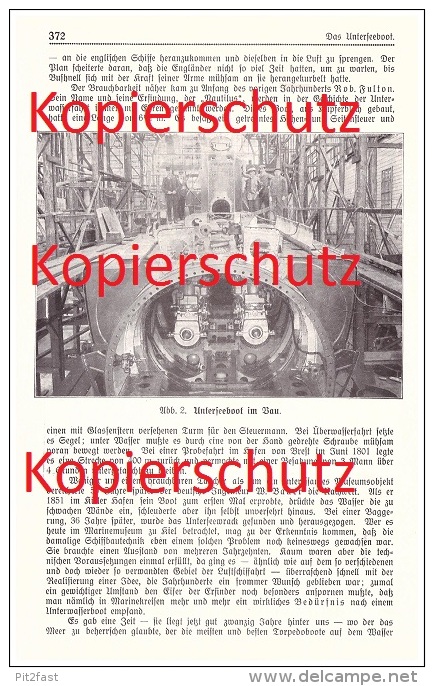 Original Zeitungsbericht - 1911 -  Unterseeboote , U-Boot Bau , Schiffbau , Unterseeboot !! - Boten