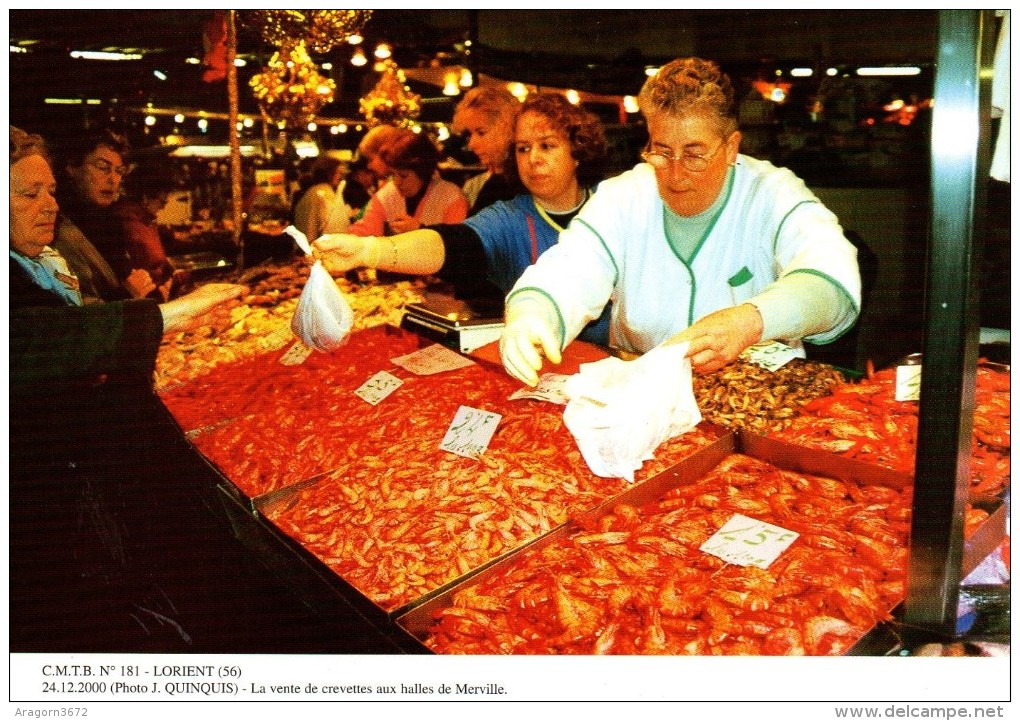 LORIENT 56, La Vente De Crevettes Aux Halles De Merville, 12/2000 - 400ex - Halles