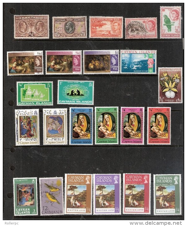 011604 Sc [VARIOUS] MOSTLY MNH SOME MH 2 USED - WILLIAM IV, GEORGE V, ELIZABETH, RELIGION, CHRISTMAS, FLOWERS, BIRDS - Cayman Islands