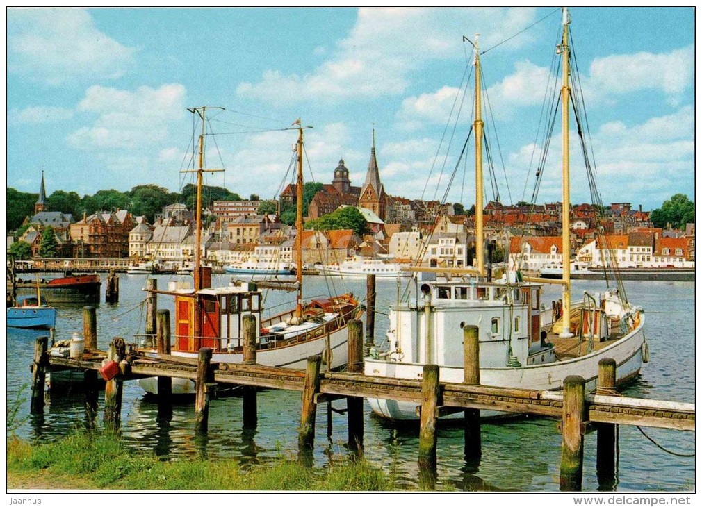 Flensburg - Hafen Und Stadt - Boot - Boat - Port - Germany - Ungelaufen - Flensburg