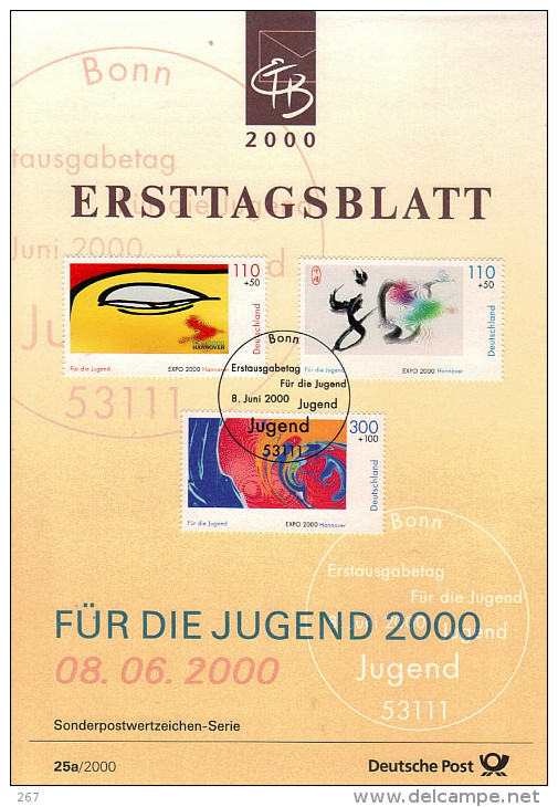 ALLEMAGNE  Carte Notice 1er Jour  2000  Exposition Universelle A Hanovre Oeil - 2000 – Hannover (Deutschland)