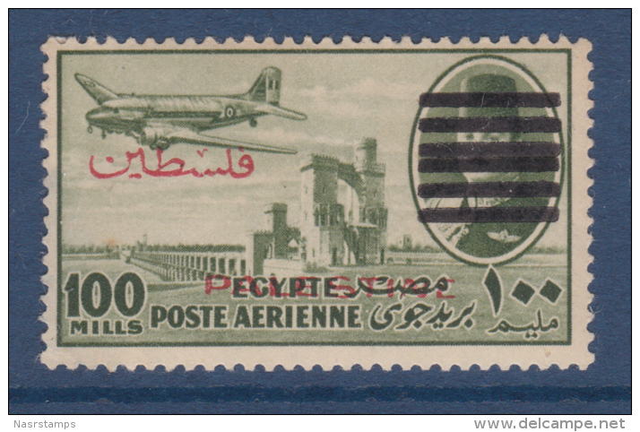 Egypt - 1953 - Overprint Palestine - 6 Bars ( 100m - King Farouk ) - See Backside Scan - MH (*) - Neufs