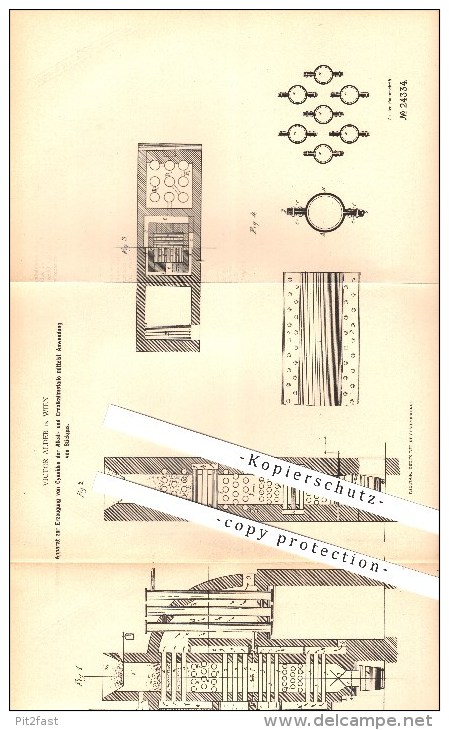 Original Patent - Victor Alder In Wien , 1895 , Apparat Zur Erzeugung Von Cyaniden Mittels Stickgas , Chemie !!! - Historical Documents