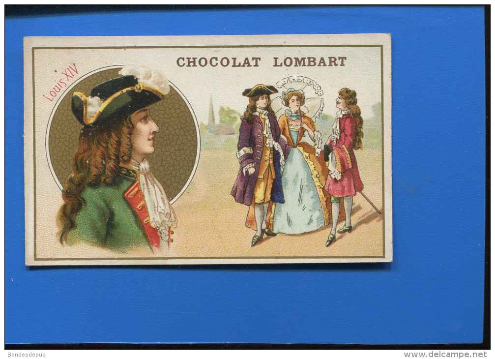 VENTE IMMEDIATE PRIX FIXE CHOCOLAT LOMBART CHROMO DOREE HISTOIRE FRANCE COIFFURE COIFFE  LOUIS XIV - Lombart