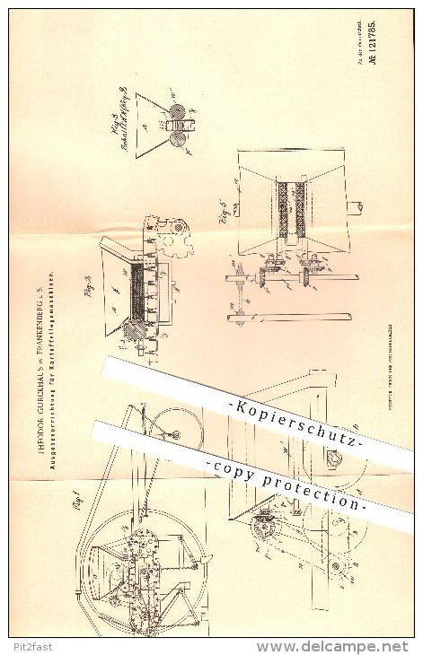 Original Patent - Theodor Gurckhaus In Frankenberg , 1900 , Ausgebevorrichtung Für Kartoffellegemaschinen !!! - Frankenberg