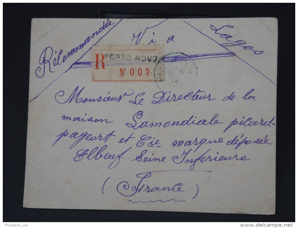 FRANCE - DAHOMEY - Lettre Période Années 1920 - Archives Vers Elboeuf (Loire Atlantique) - A Voir - Lot  5151 - Cartas & Documentos