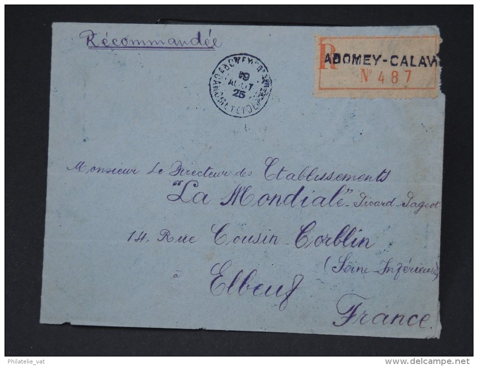 FRANCE - DAHOMEY - Lettre Période Années 1920 - Archives Vers Elboeuf (Loire Atlantique) - A Voir - Lot  5159 - Cartas & Documentos