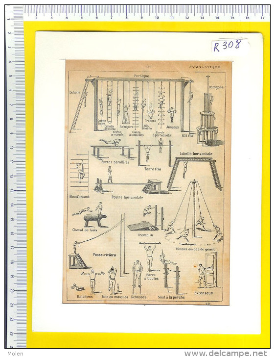 GYMNASTIQUE GYMNASTIEK GYMNASTICS GYMNASTIK GINNASTICA - GRAVURE XIXé Ou XXé Ca.: 105 X 165 Mm ENGRAVING ETS R308 - Gymnastiek