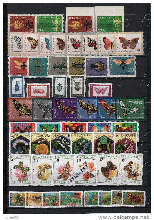 BULGARIA / Bulgarie 1962/2014 – Insects  Stamps Perf.+imperf.+ S/S +S/M – MNH ** - Collections, Lots & Series