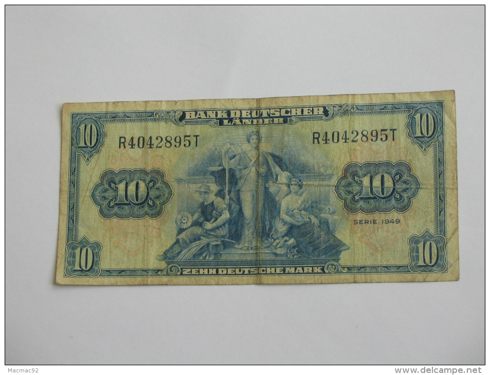 10 Zehn Deutsche Mark - Bank Deutscher Lande - Série 1949  - Allemagne - Germany **** EN ACHAT IMMEDIAT **** - 10 Deutsche Mark