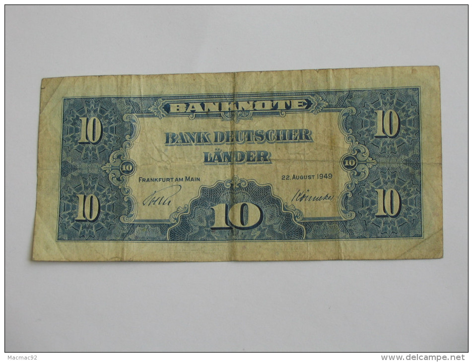 10 Zehn Deutsche Mark - Bank Deutscher Lande - Série 1949  - Allemagne - Germany **** EN ACHAT IMMEDIAT **** - 10 Deutsche Mark