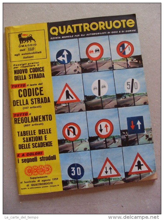 Supplemento Al Fascicolo Di Agosto 1959 QUATTRORUOTE (Codice Della Strada) - Engines