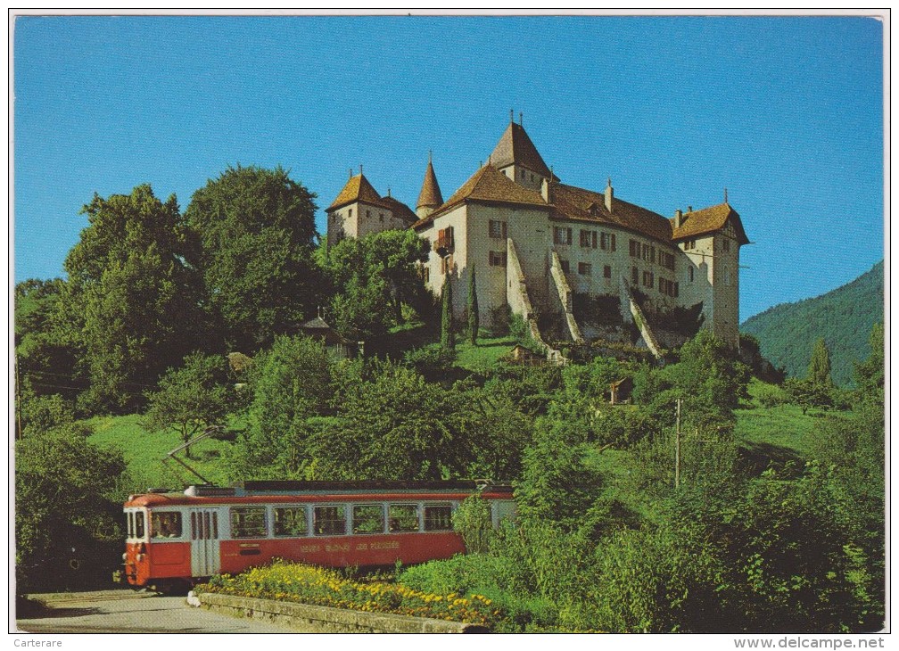 SUISSE,HELVETIA,SWISS,SWI TZERLAND,SCWEIZ,SVIZZERA, VAUD,CHATEAU  DE BLONAY,train Vevey,pleiades,chemin De Fer,rare - Vevey