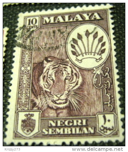 Negri Sembilan 1957 Tiger 10c - Used - Negri Sembilan