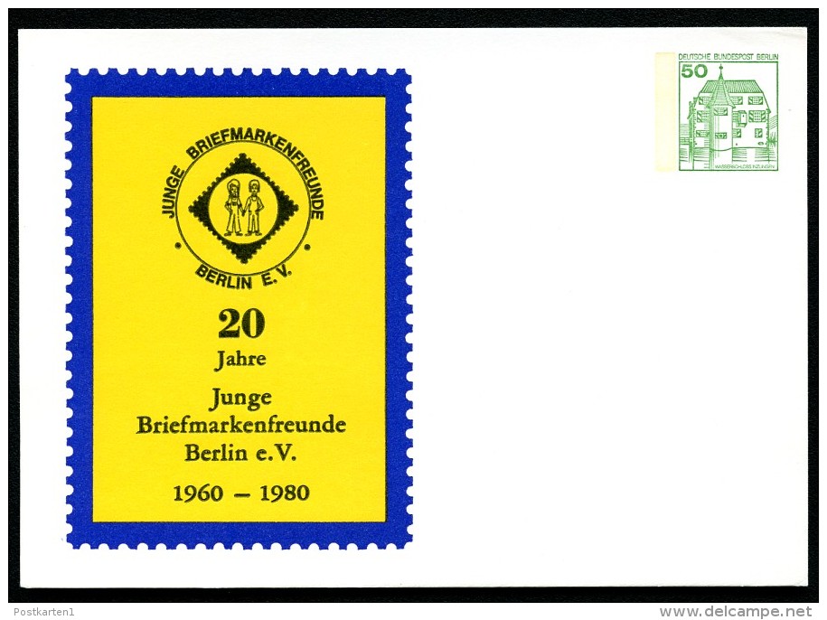 BERLIN PP82 C2/001 Privat-Postkarte JUNGE BRIEFMARKENFREUNDE ** 1980 - Privatpostkarten - Ungebraucht