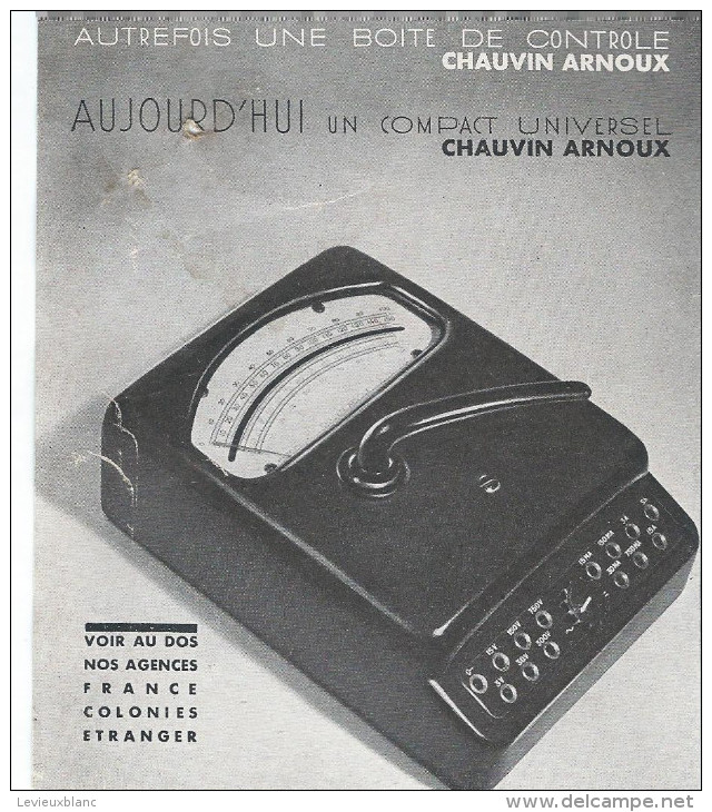 Appareils Electriques De Mesure /Chauvin Arnoux Cie /Radio Controleur /Paris /1947      FACT86 - Elektrizität & Gas