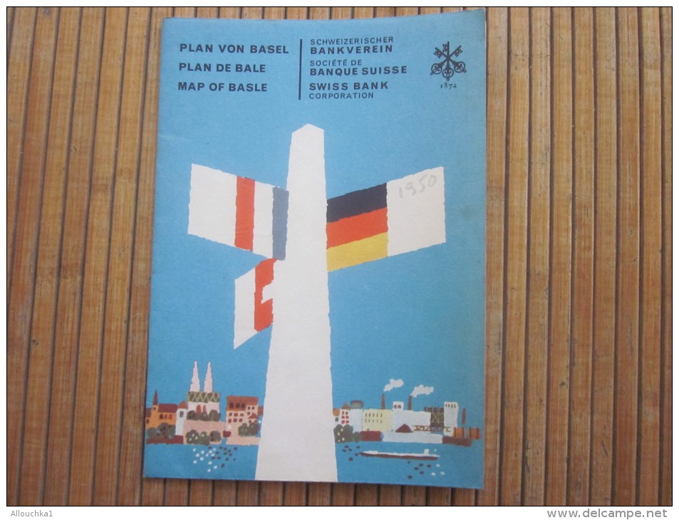 1950 Plan De Bale Basle Basel Suisse  Helvetia Swiss Bank Guide Touristique Publicitaire  Schéma De Ligne Reseaux - Europa