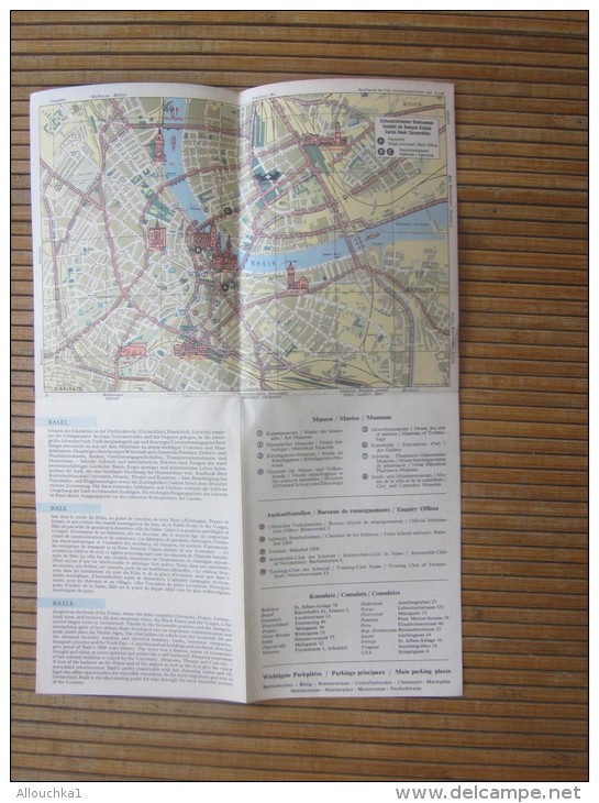 1950 Plan De Bale Basle Basel Suisse  Helvetia Swiss Bank Guide Touristique Publicitaire  Schéma De Ligne Reseaux - Europa