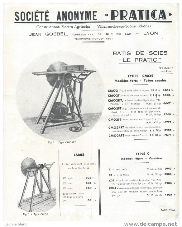 Agriculture/Société Anonyme PRATICA/ Batis De Scies/Brouettes  /Le Pratic/ Villefranche Sur Saône/Vers 1950 VP712 - Agricultura