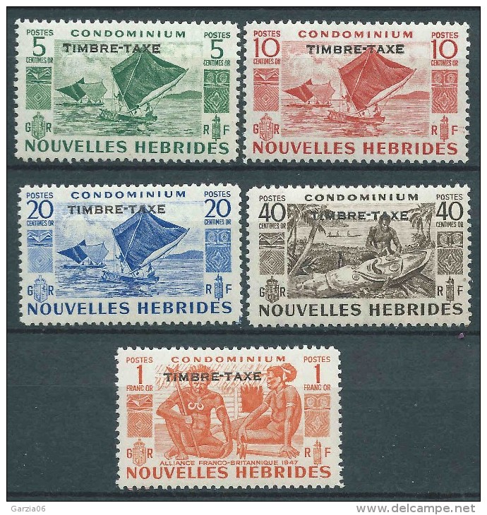 Nouvelles  Hébrides  - 1953  -  Timbres Taxe - Postage Due  - N° 26 à 30 - Neuf * - MlH - Postage Due