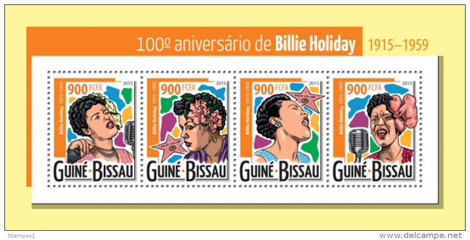 Guinea Bissau. 2015 Billie Holiday. (319a) - Sänger