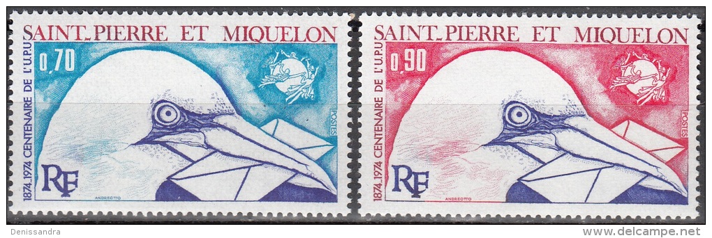 Saint-Pierre Et Miquelon 1974 Yvert 434 - 435 Neuf ** Cote (2015) 15.00 Euro Centenaire De L'UPU - Nuovi
