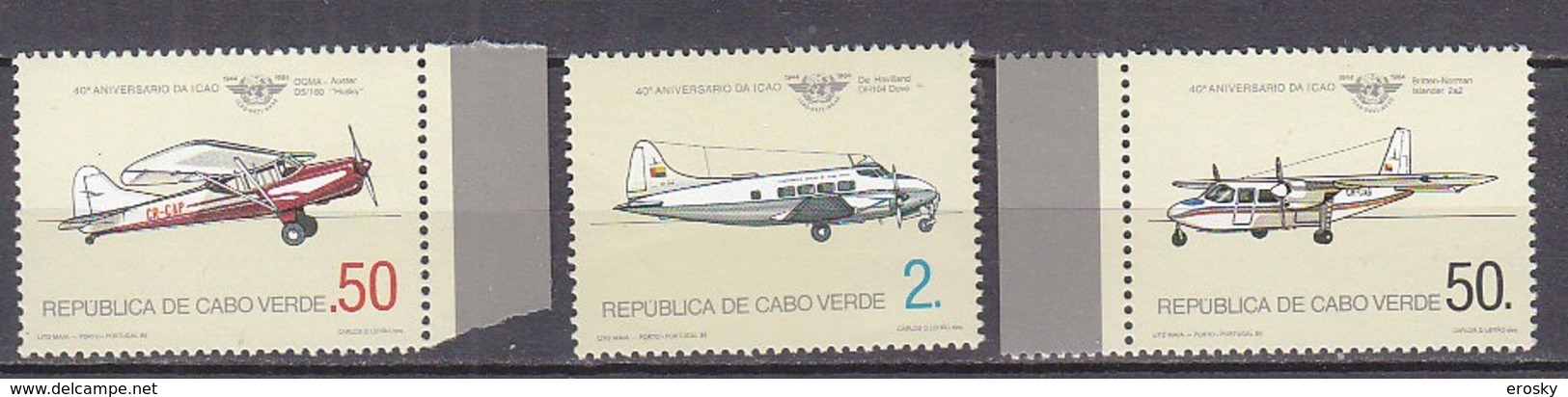 B0149 - CABO VERDE Yv N°482/83+487 ** AVIONS - Cape Verde