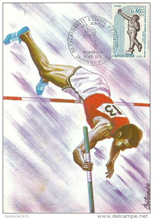 ANDORRE LA VIEILLE - 1970 - Championnats D'Europe D'athlétisme - Maximum Cards